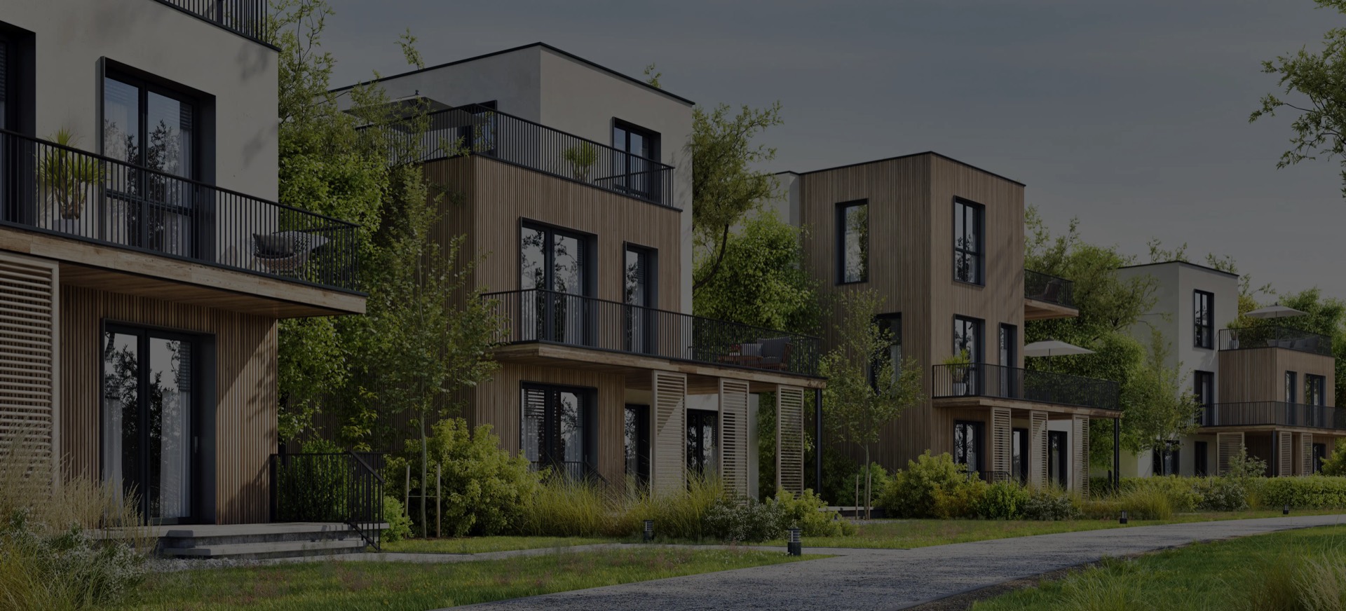 Résidence neuve entourée de verdure